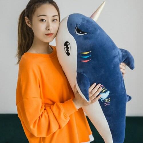 1pc 60CM Cute Shark Dolphin Sea Lion Plush Toys kawaii Stuffed Soft Animal Whale Pillow Cartoon Sofa Cushion for Children Kids
