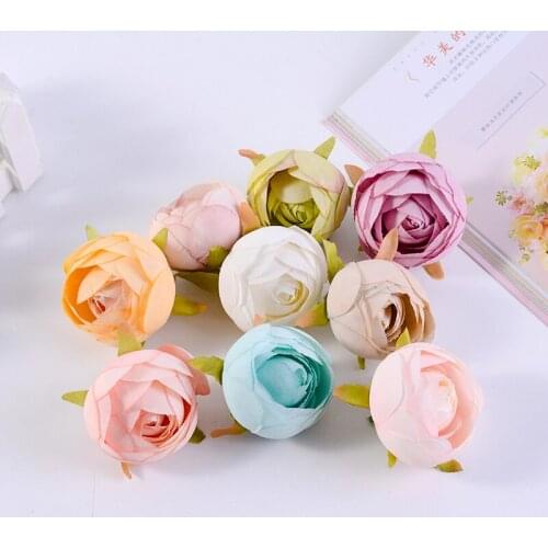 10pcs 2.5inch Artificial Rose Decorative Flowers Head Wall Wedding Bridal Acces Home Party Wreath DIY Gift Box Craft Fake Flowes
