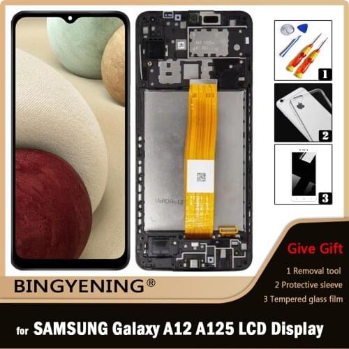 3pcs/5pcs/10pcs For Samsung Galaxy A12 A125 SM-A125F SM-A125F/DSN LCD Display Screen Touch Digitizer Assembly with Frame Replace