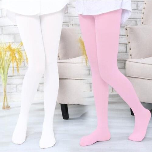 Children Velvet Solid White Pantyhose Girls Tights Velvet Spring/autumn Kids Pantyhose Ballet Dance Tights for Girls Stocking