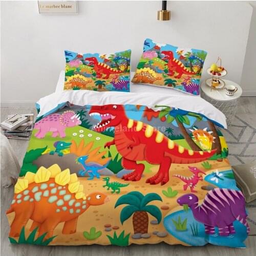 Cartoon Dinosaur Animal Bedding Set Bed Linen Quilt Duvet Cover Sets Home Textile Decor Twin Single Queen King Size Kids Gift