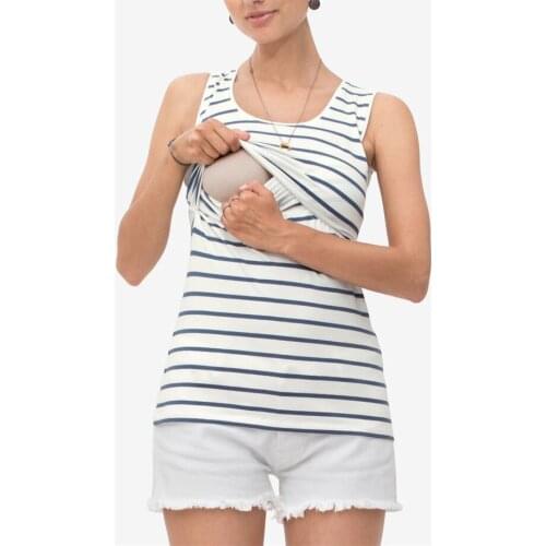Maternity Tank Top Women Pregnant Nursing Sleeveless Solid Patchwork Tops T-shirt Camisetas Lactancia Verano Nursing Tanks