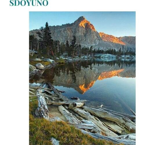 SDOYUNO 60x75cm Oil Painting By Numbers Scenery DIY Drawing By Numbers On Canvas Frameless Digital Hand Painting Home Decor