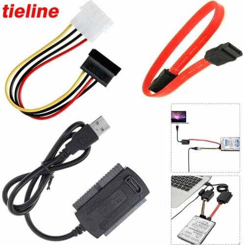 New Arrival USB 2.0 to SATA/PATA/IDE Cable Power Cord Adapter For DVD Hard Disk Drive 2.35/3.35 inch SATA Converter Cables