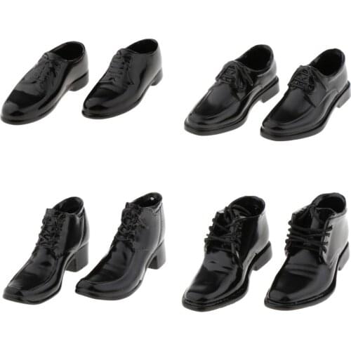 Custom 1/6 Scale Male Shoes PU Leather For 1/12 Doll Body Model Garment