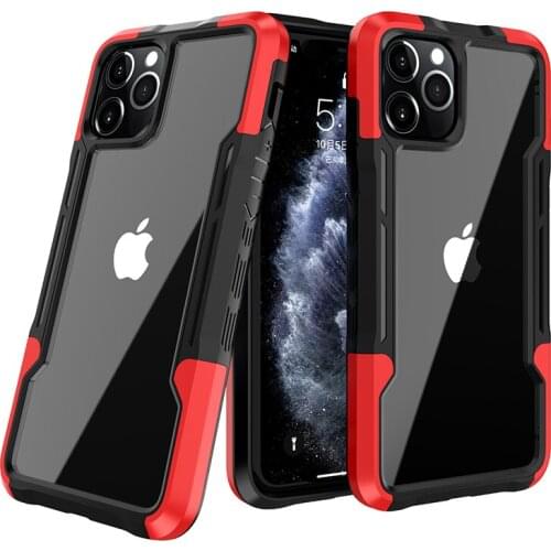 Clear Phone Case for iPhone 11 Pro Max 12 Mini X XR XS 7 8 Plus SE 2020 High Quality Hybrid Rubber Acrylic Hard Back Cover Coque