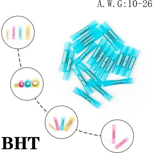10/20/50pcs Electrical Wire Terminal Heat Shrink Butt Crimp Terminals Waterproof Insulated Seal Wire Connectors