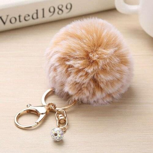 Trend Key Chain Fur Fluffy Pom pom Ball Bag Car Pendant Charm Keyring Faux Rabbit