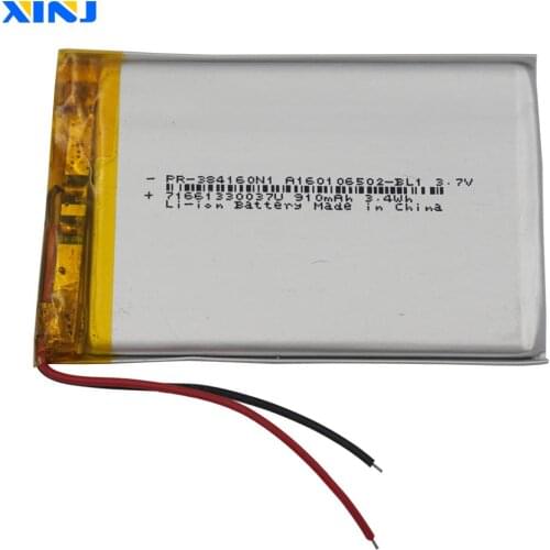 XINJ 3.7V 910mAh Lithium Polymer Rechargeable Battery Accumulator Li ion li po cell 384160 For E-book Driving recorder Sat Nav
