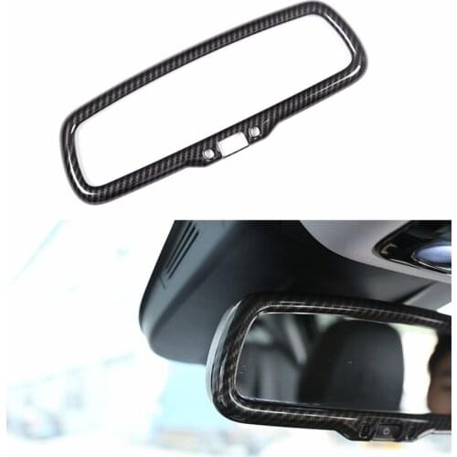 1 Piece ABS Interior Rearview Mirror Frame Cover Trim Sticker Cover for Alfa Romeo Giulia 2017-2020