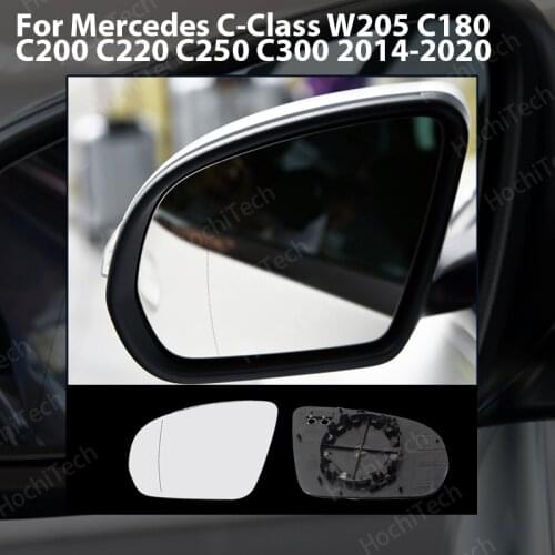 1pcs Electric Rearview Heated Mirror Glass Left & Right For Mercedes C-Class W205 C180 C200 C220 C250 C300 2014-2020