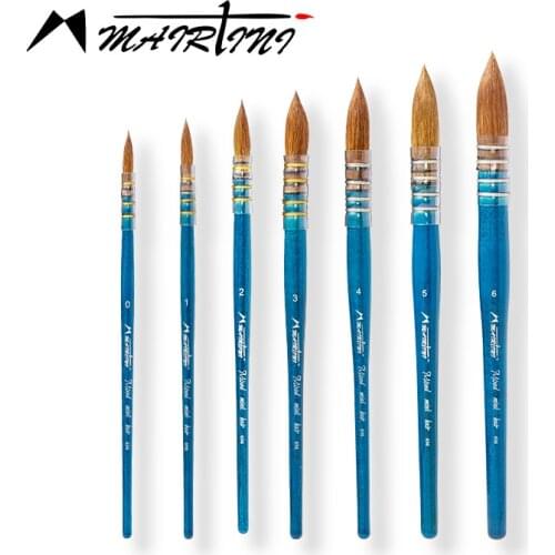 1Pc Original Mairtini 656 Mixed Mink Hair Classical Watercolor Brush Mop Brush Pen Hook Line Brush Baking Paint Wooden Pen Rod