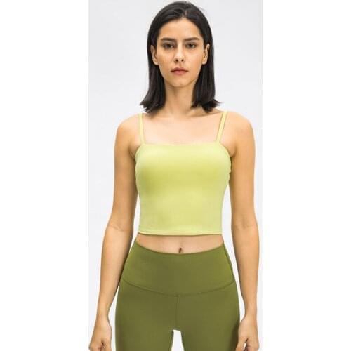 2021 Woman Bodybuilding Sports Yoga Tank Top Soft and Comfy Sleeveless Strappy Slim Fit Padded Gym Fitness Crop Top