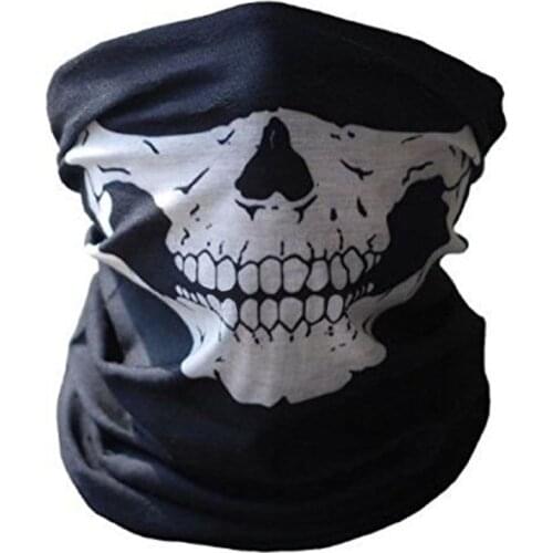 3PCS Skeleton Skull Bandana Ski Skull Halloween Neck Half Face Mask Cycling Ghost Scarf Neck Bandanas Ski Sport Hiking Scarves