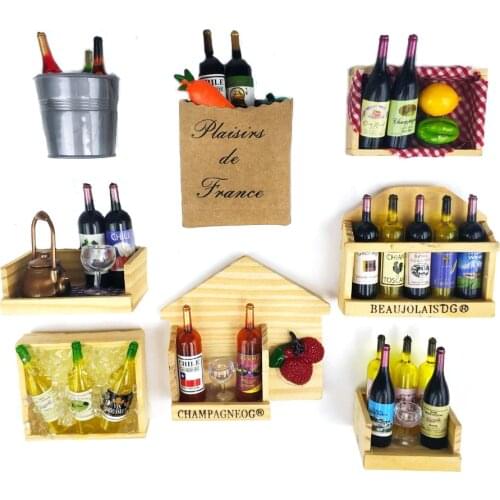 8pcs/set Creative stereoscopic wooden wine bottle series fridge magnet refrigerator magnetic sticker home deco magnet artwork