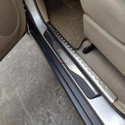 Car Styling For Kia Picanto Accessories Stainless Steel Door sill Trim Scuff Plates Protector Guards 2012 2013 2015 2016 2018