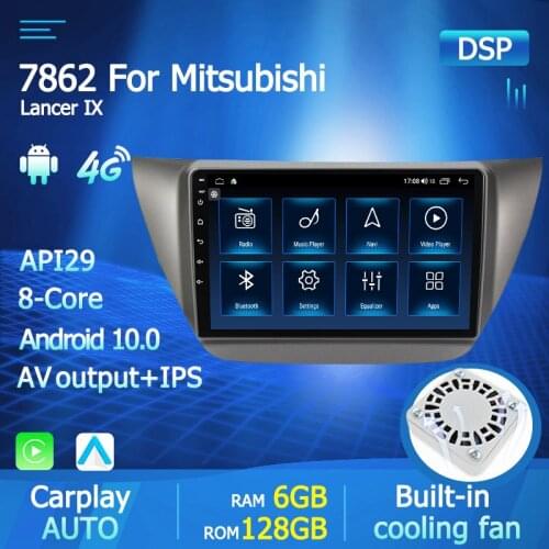 6GB RAM 128GB ROM IPS DSP Android 10 Car Radio Multimedia For MITSUBISHI LANCER IX 2006-2010 GPS Navigation Stereo Video Player