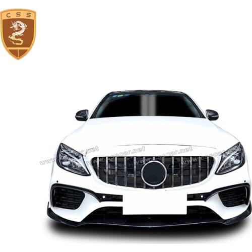 CSSYL Car Assessories Carbon Fiber Front Bumper Lip Fit Benz C Class C65 carbon fiber Front Diffuser C Class W205 Styling 00399