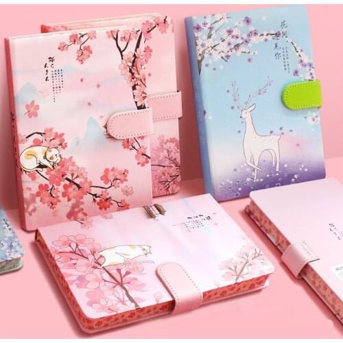 SKYSONIC 112 Sheets Sakura Series Notebook Gird+Dot+Blank+Line Inner Pages 6 Designs Classical Agenda Journal Dairy Book