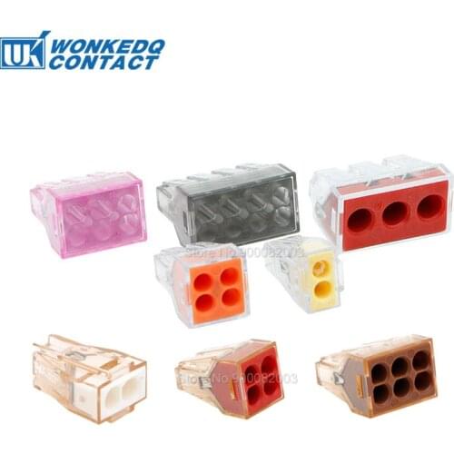 773 102/104/106/108 Quick Electrical Connector 2/4/6/8 Pins Push-in Wire Block 2.5mm Cable 10Pc Junction Box Terminal Connectors