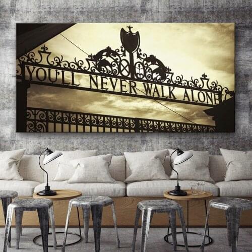 HD Printing Canvas Painting Sports Liverpool Iron Gate You'll Never Walk Alone Home Decor Wall Art Posters Modular Picture Mural
