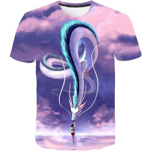 3D Anime Spirited Away Printed T-shirt Boys and Girls Summer Animated Fashion Casual High-quality T Shirts Men Women Trendy Tops