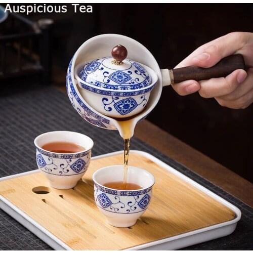 Ceramic Teapot With Wooden Handle Side-handle Pot Household Kung Fu Oolong Filter Tea Maker Creative Black Pottery Teaware Gifts