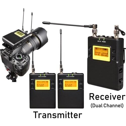 Leicozic E200 Integrated Digital Wireless Bodypack Lavalier Microphone System For Camera DSLR Interview Microfone w/ Hard Case