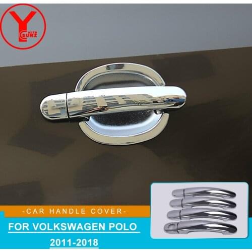 Door Handle Cover Trim Car Catch Bowl Molding Bezel Overlay For Volkswagen Polo 2011 2012 2013 2014 2015 2016 2017 2018