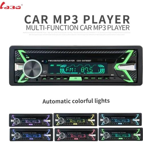 2019 NEW 12V 1 Din Bluetooth Car Radio Audio Stereo MP3 Player 7 Color Light Front Detachable Panel Support SD / FM / AUX / USB