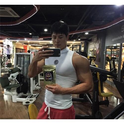 Compression Quick dry Tank Top Men Running Sport Skinny Sleeveless Tee Shirt Male Gym Fitness Bodybuilding Workout Tops Clothing