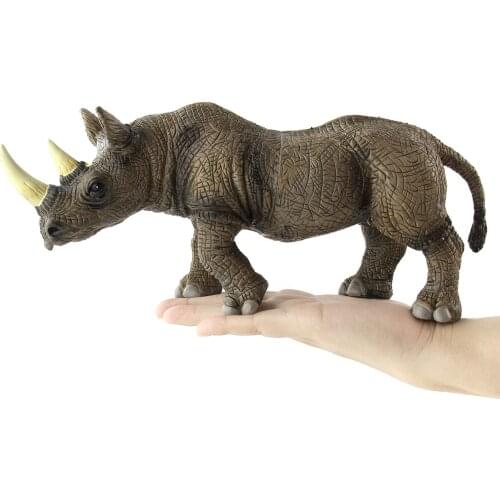 Rhino Wild Forest Animal Model Static Solid Animal Model Collection Toys Children Decoration Early Education Model Children