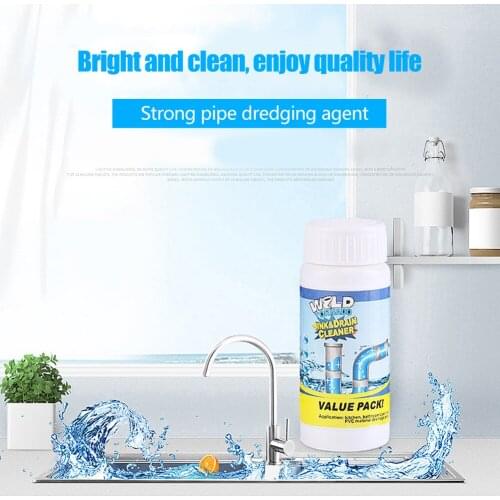 Powerful Sink and Drain Cleaner Chemical Powder Agent for Kitchen Toilet Pipe Dredging (White, 110G)