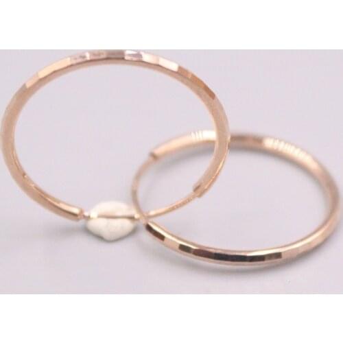 Real 18K Rose Gold Earrings For Women Polish Finish Surface Real Gold Hoop Earrings 22mmDia Gift Big Circle Gift