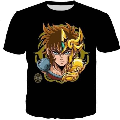New Cool T Shirt Men Women Anime Saint Seiya 3D Printed T-shirts Short Sleeve Harajuku Style Tshirt Streetwear Tops Tees Clothes