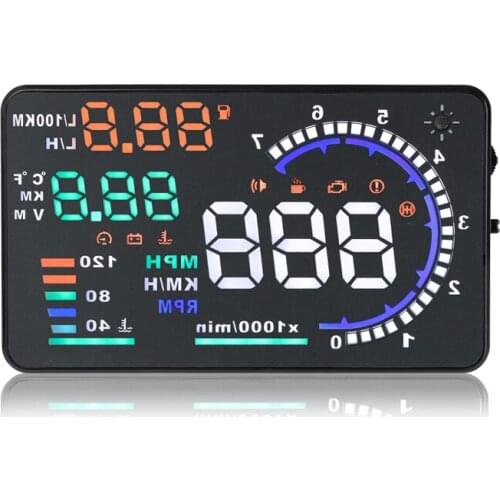 OBD2 HUD Car Head Up Display 5.5" LED Windscreen Projector OBD Scanner Speed Fuel Warning Alarm Data Diagnostic Tool PK D2000