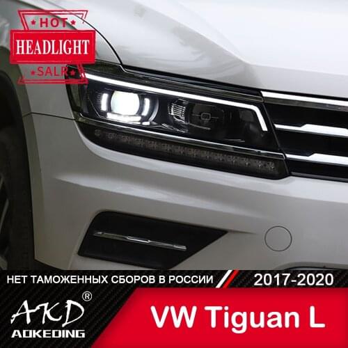 For Car VW tiguan L Head Lamp 2017-2020 Car Accessory Fog Lights Day Running Light DRL H7 LED Bi Xenon Bulb Tiguan L Headlights