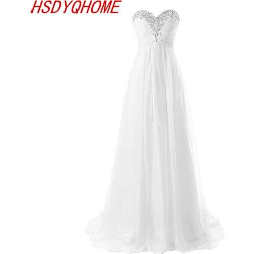 HSDYQHOME Simple Sweetheart Evening dresses A-line Sleeveless Chiffon Evening prom gown Party