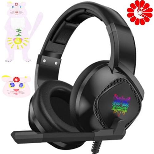 Wired 3.5MM JACK headset with MIC RGB light heavy bass gaming headset for game PC laptop