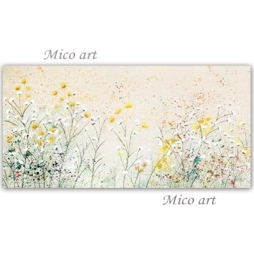 Hand painted knife abstract flower oil painting art unframed scenery canvas wall art pictures artwork for living room