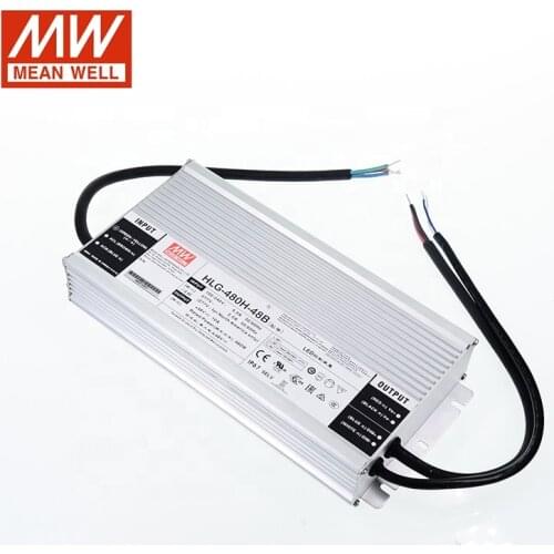 40pcs/pack Dimmable Meanwell 480w LED Driver HLG-480H-48B 10A Constant Current waterproof power supply