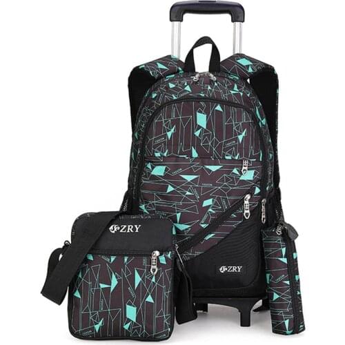 Backpack Latest Removable Children School Bags With 2/6 Wheels Stairs Kids boys girls Trolley Schoolbag Luggage Book Bags