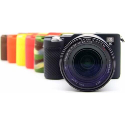 Top Texture Design Rubber Silicone Case Body Cover Protector Frame Skin for Sony A7C Alpha 7C ILCE-7C Camera Soft