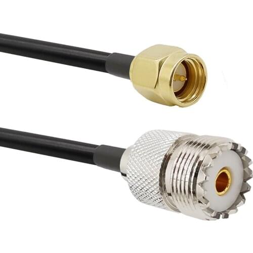 RF Antenna Extension LMR200 Cable UHF SO239 Female SO239 to SMA Male Plug Adapter Jumper Pigtail Cable 1/2/5/8/10/12/15M
