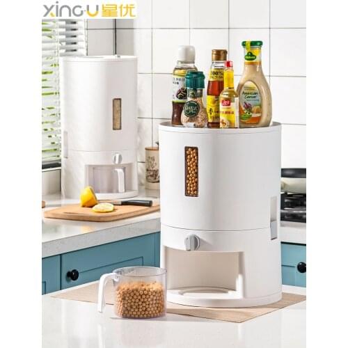 Rice Bucket Household Insect-Proof Moisture-Proof Sealed Storage Rice Pot Rice Bin 20kg Storage Box with Lid Kitchen