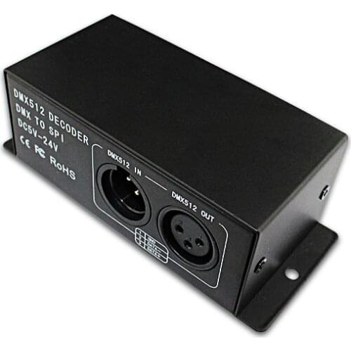 Full Color RGB Strip DMX512 Decoder 2811 2812 1903 1809 IC DMX to SPI Signal Convertor LED Strip RGB Controller
