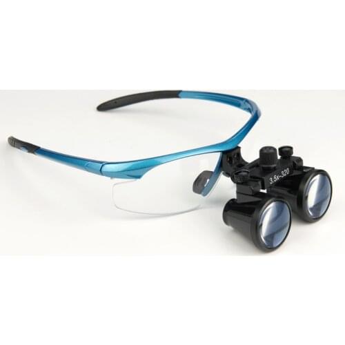 High Quality Dental Equipment 2.5X 3.5X Surgical Medical Blue Dental Loupes Anti-fog Lens Dental Glasses