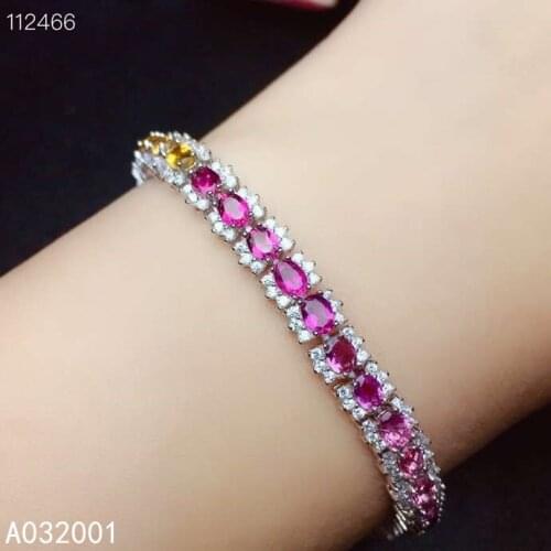 KJJEAXCMY fine jewelry natural Tourmaline 925 sterling silver new women gemstone hand bracelet support test lovely
