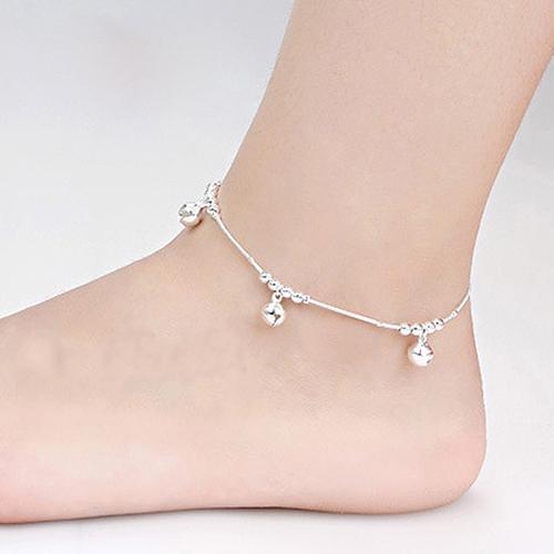 Women Fashion 3Pcs Bells 12 Beads Luxury Chain Ankle Bracelet Beach Anklet 2020
