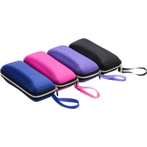 1Pc New Protector Box glasses box with lanyard zipper Portable sunglasses case Holder for women eyeglass cover for men